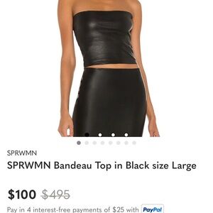 SPRWNM Black Bandeau Top